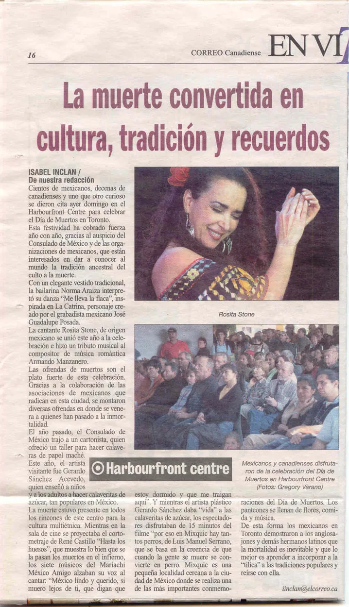 Historical press clipping: rosita-correo-canadiense-dia-del-muertos.jpg